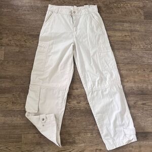 H&M Womens Baggy Cargo Carpenter Pants Sz 6 Wide Leg Skater Rave  Industrial Y2K